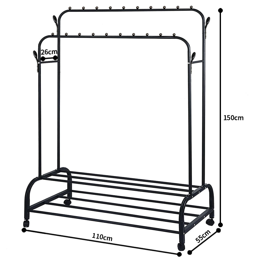 Porte-Manteau Mobile de Haute Qualité avec Étagère de Rangement Inférieure
