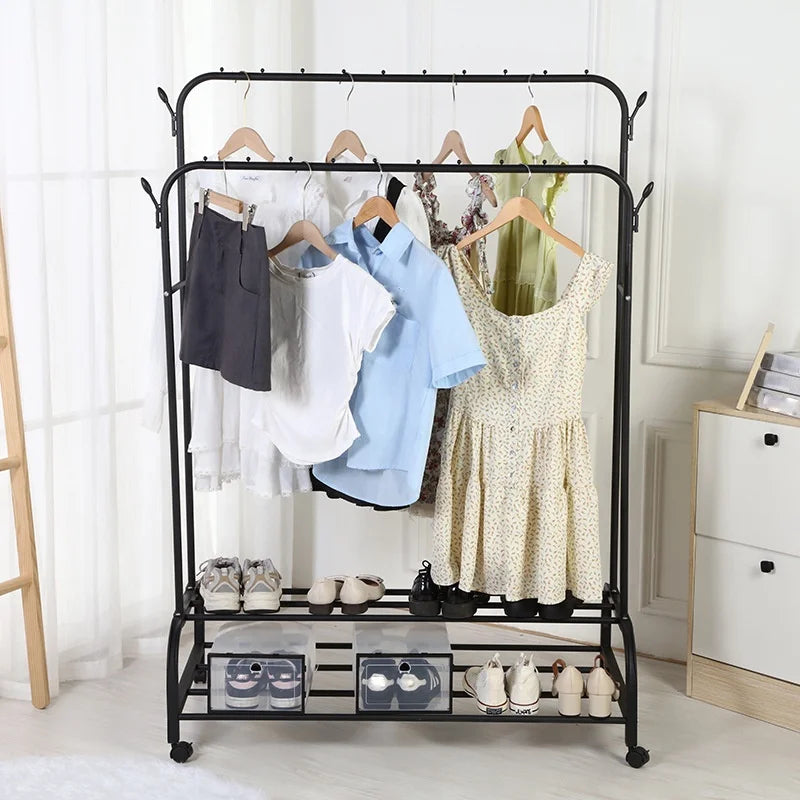 Porte-Manteau Mobile de Haute Qualité avec Étagère de Rangement Inférieure