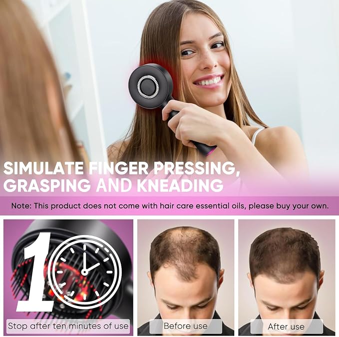 مشط تدليك فروة الشعر الكهربائية بتقنية الاهتزاز والأشعة الحمراء (scalp massage comb)