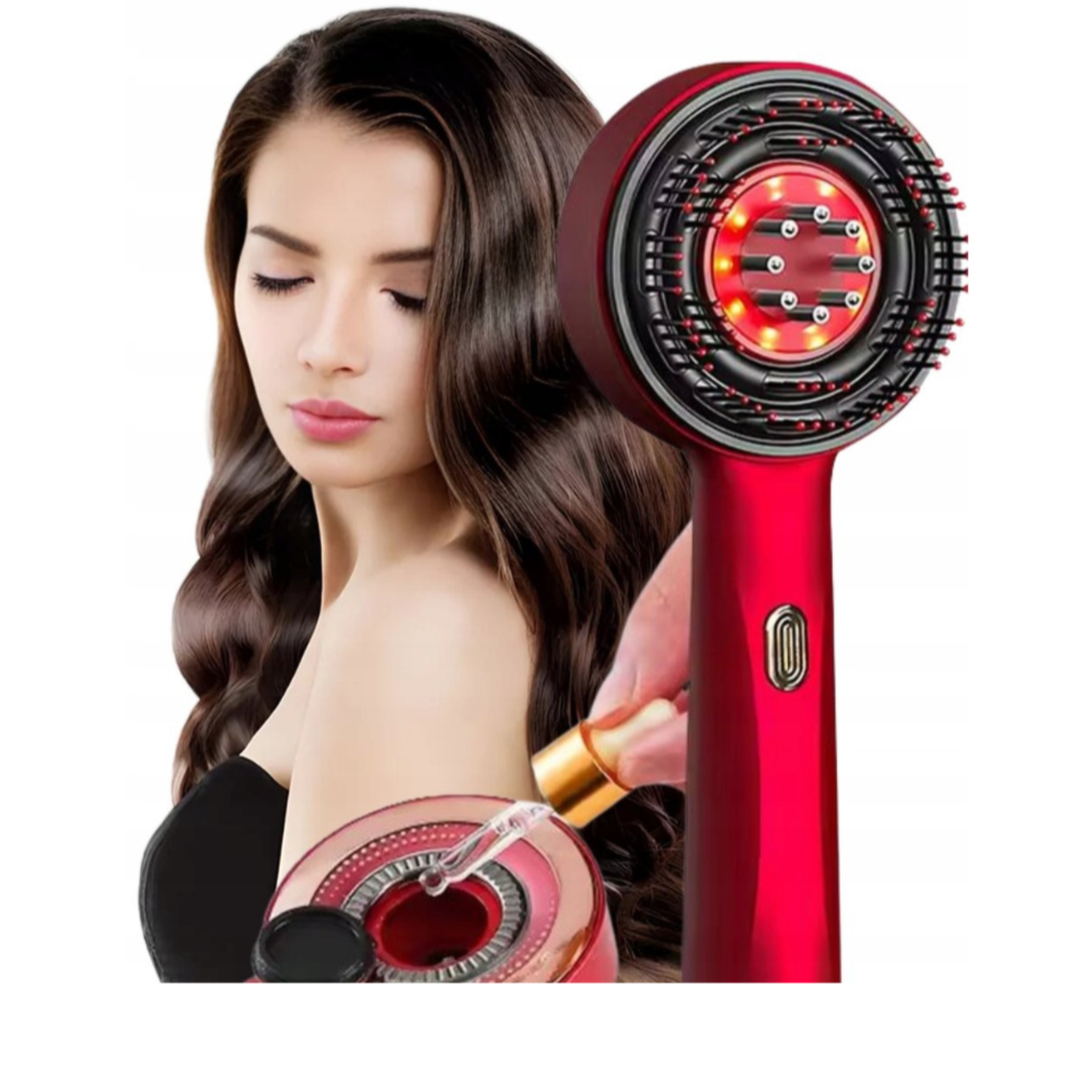 مشط تدليك فروة الشعر الكهربائية بتقنية الاهتزاز والأشعة الحمراء (scalp massage comb)