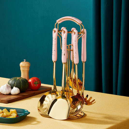 Ensemble d'Ustensiles de Cuisine de Luxe en Acier Inoxydable