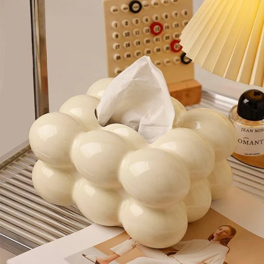 علبة مناديل كريمية لديكور المنزل