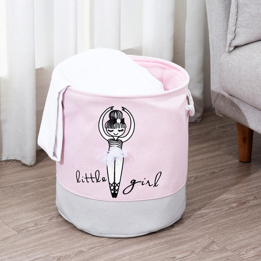 Panier de rangement pliable en toile pour petite princesse.