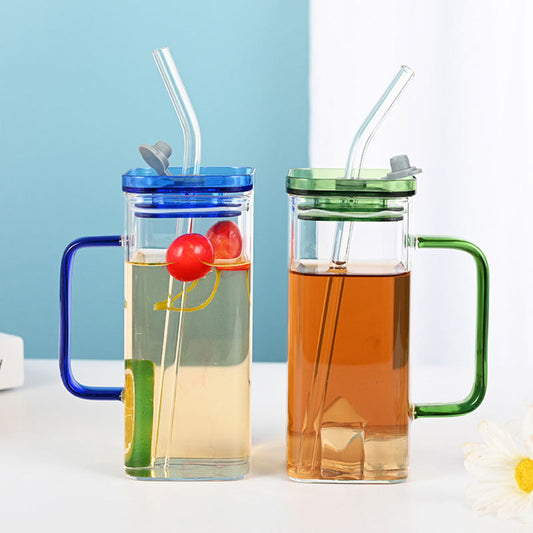 Mug en Verre avec Couvercle et Paille : Style et Praticité Réunis