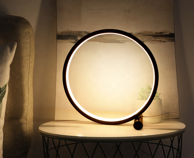 Lampe de chevet tactile USB dimmable moderne ronde