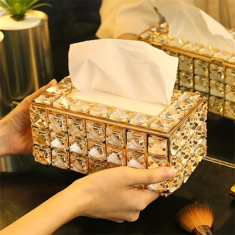 Boîte à Mouchoirs en Cristal Élégance et Chic