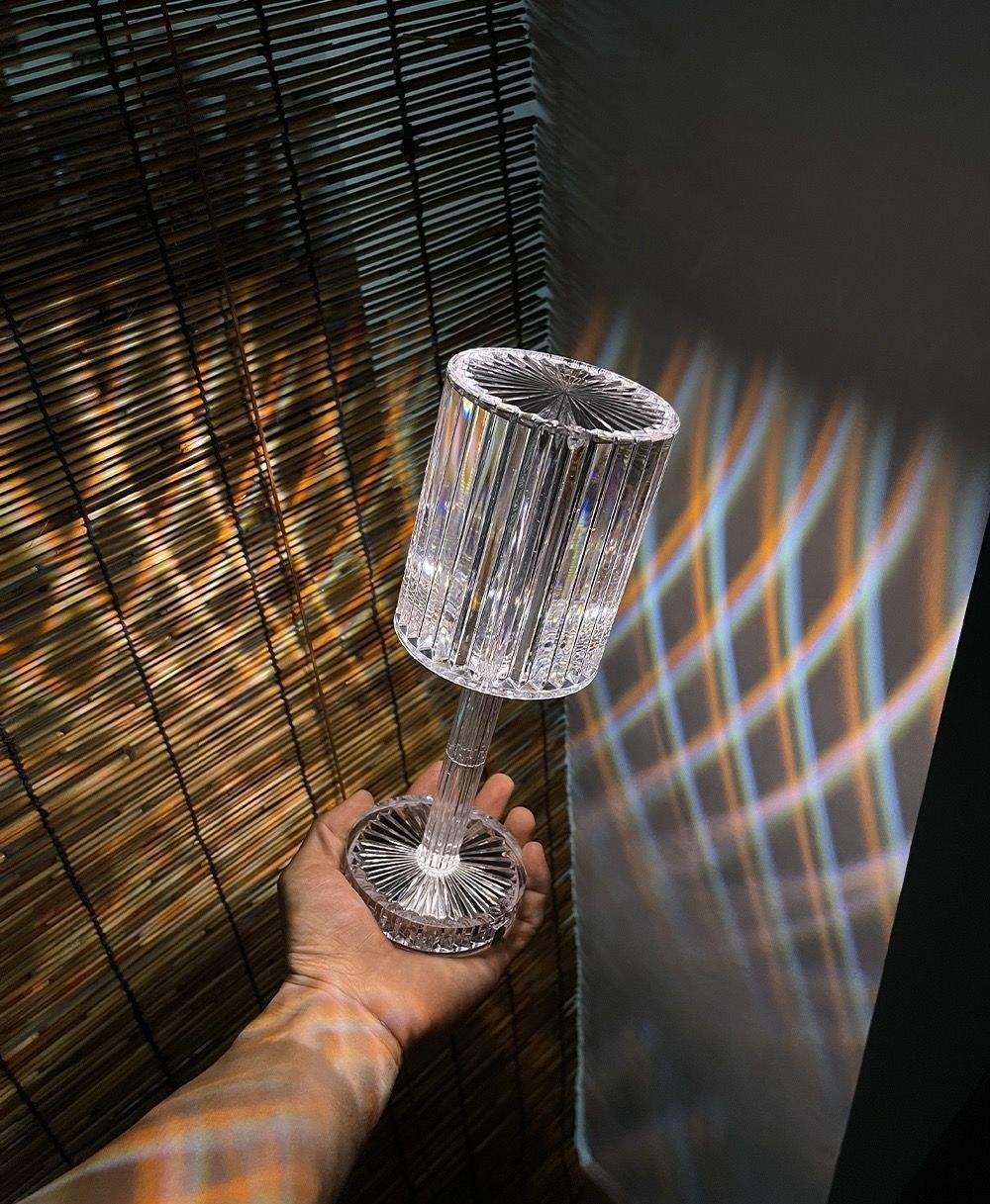 Lampe de Table LED USB Rechargeable en Cristal