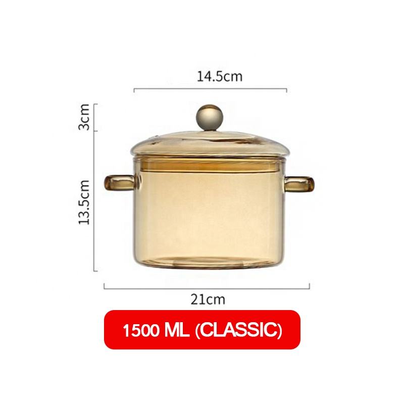 Marmite en Verre Ambré 1,5 L : Polyvalence et Style dans Votre Cuisine