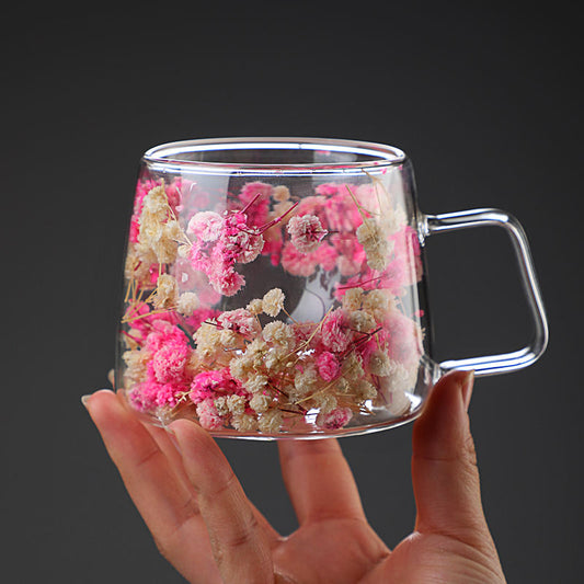 Tasse Isotherme Double Paroi avec Fleurs Séchées