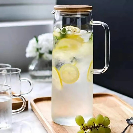 إبريق زجاجي أنيق من البورسليكات بسعة 1 لتر
