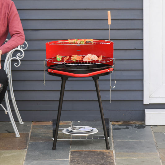 Barbecue à Charbon avec Pieds Robustes : Savourez des Grillades en Plein Air