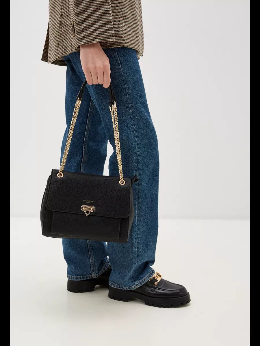 Sac noir ceinture dorée pour femme