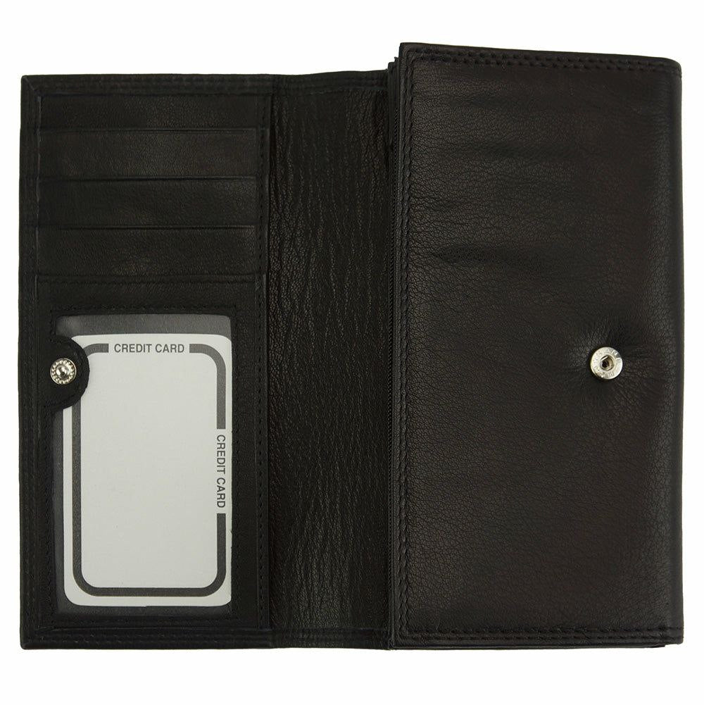 Porte-Feuille en Vrai Cuir Noir de luxe