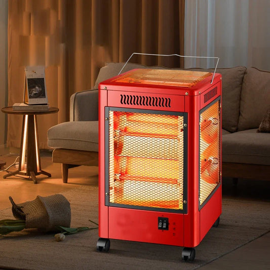 Chauffage Électrique Portable Quartz 2000W avec Fonction Barbecue