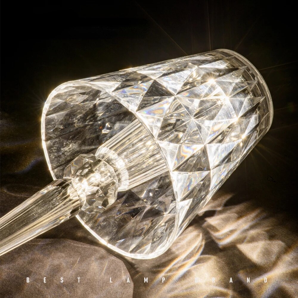 Lampe de Table LED en Diamant avec Contrôle Tactile et Chargeur en Clip
