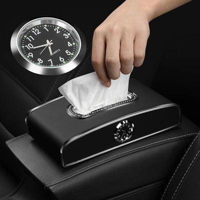 Boîte à Mouchoirs de Luxe avec Horloge Moderne