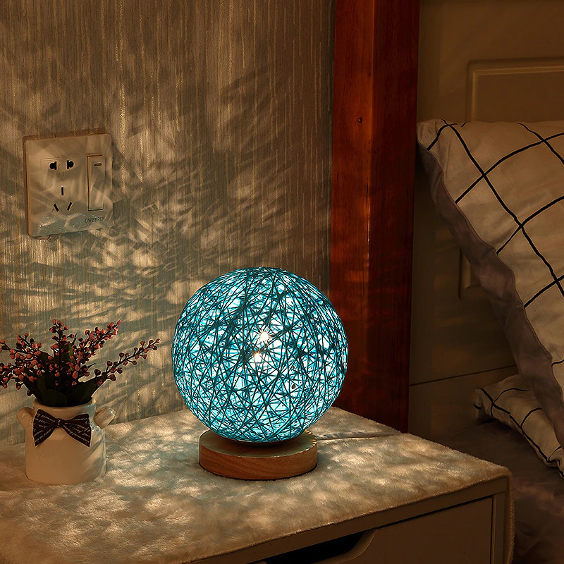 Veilleuse 3D en Bois et Rotin
