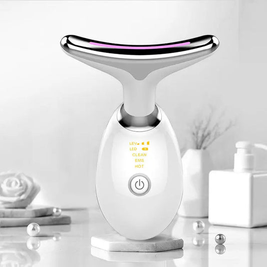 Révélez une peau plus jeune et plus ferme avec cet appareil de lifting visage et cou, une solution anti-âge innovante et pratique.