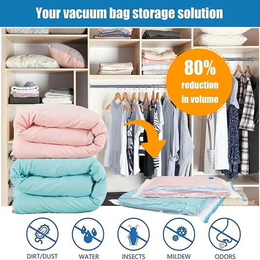 Sacs de Rangement Sous Vide avec Pompe - Lot de 5