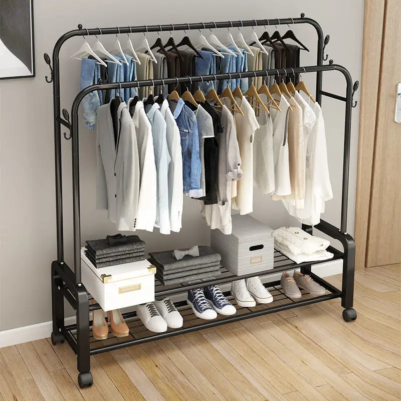 Porte-Manteau Mobile de Haute Qualité avec Étagère de Rangement Inférieure