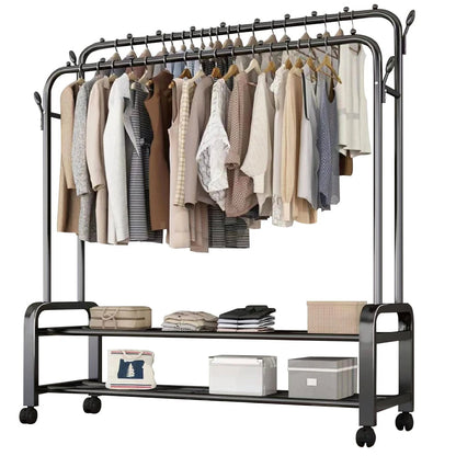 Porte-Manteau Mobile de Haute Qualité avec Étagère de Rangement Inférieure