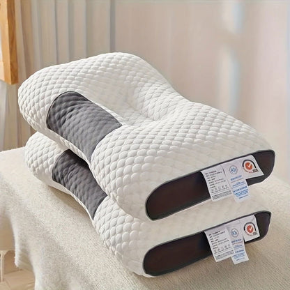 Oreiller ergonomique en mousse à mémoire de forme pour soutien cervical et alignement optimal, adapté à toutes les positions de sommeil.