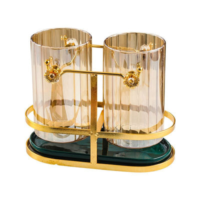 Boîte de Rangement à Double Tube en Verre Élégante