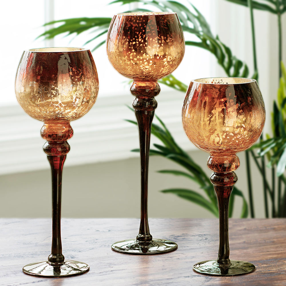 Supports de Bougies en Verre pour Élégance Décorative