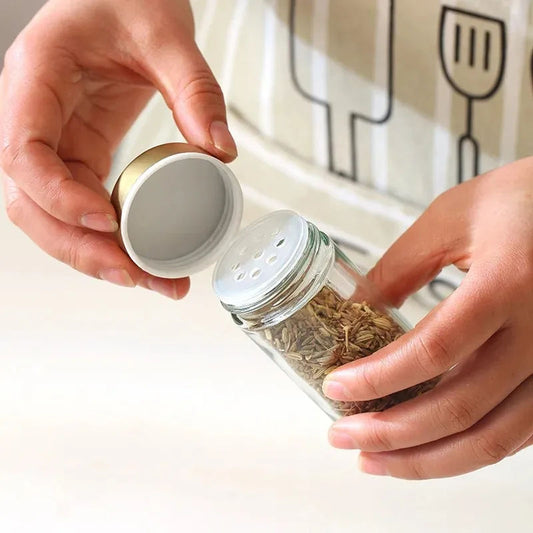 Bouteille d'Assaisonnement avec 20 Pots en Verre à Tête Ronde