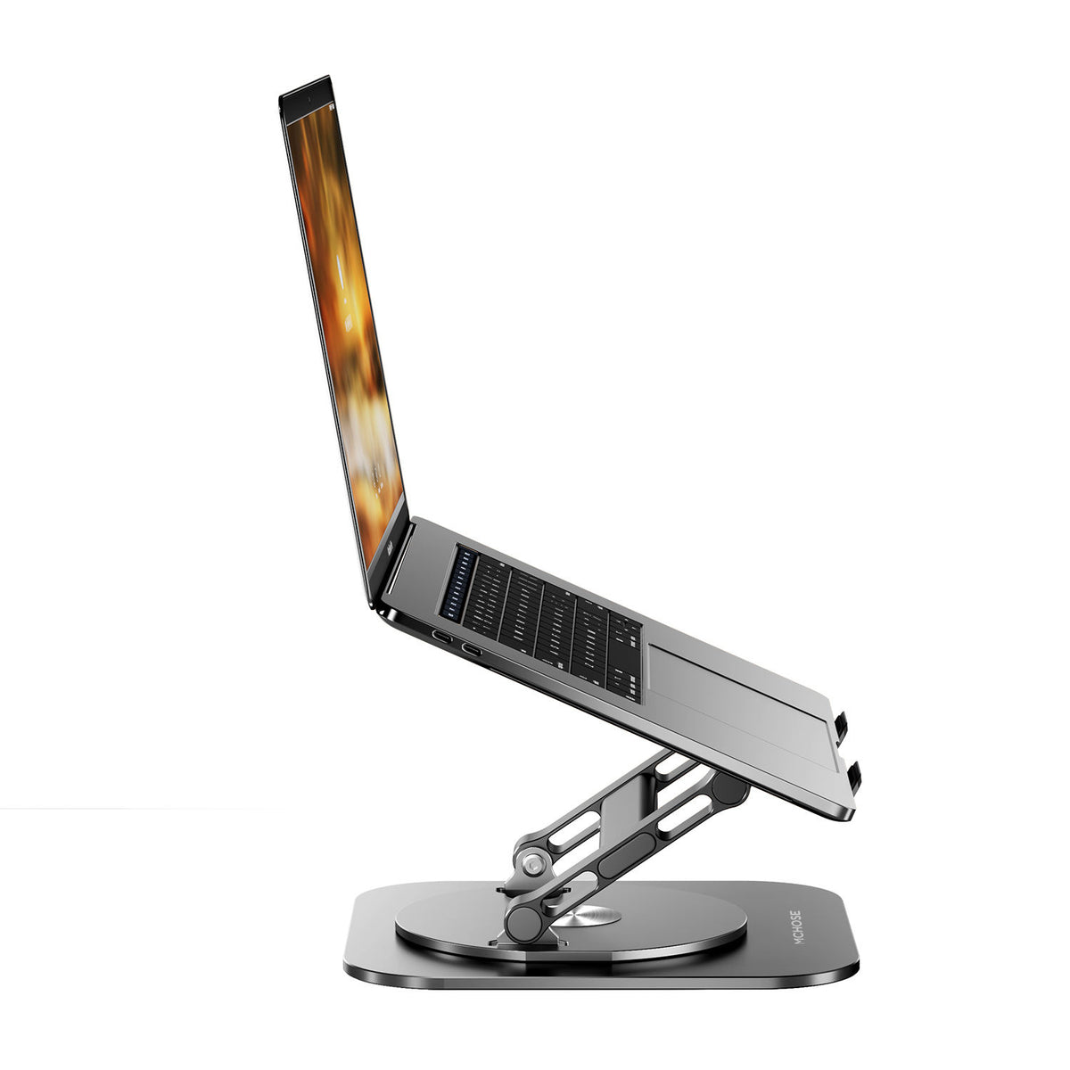 Support d'ordinateur portable télescopique rotatif en aluminium.