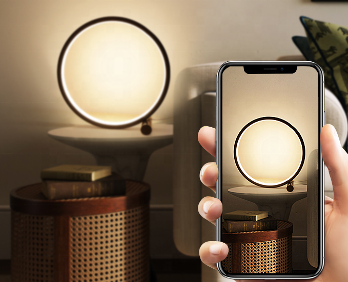 Lampe de chevet tactile USB dimmable moderne ronde