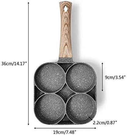 Poêle à Frire Multifonctionnelle avec 4 Compartiments