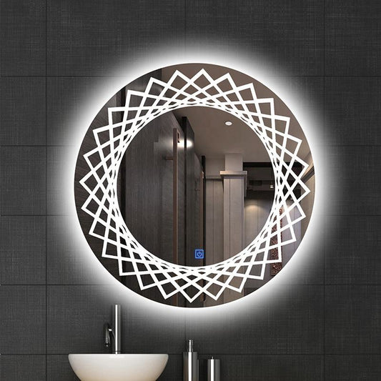 مرآة بإضاءة LED بإطار أنيق وعملي