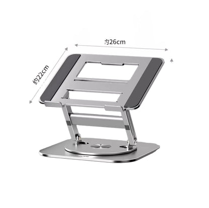 Support d'ordinateur portable télescopique rotatif en aluminium.