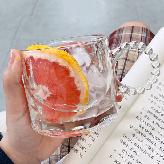 طقم كأس زجاجي أوروبي مع حلقة فقاعية