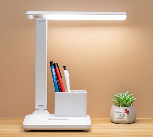 Lampe LED Rechargeable Moderne avec Porte-Stylos et Dimming