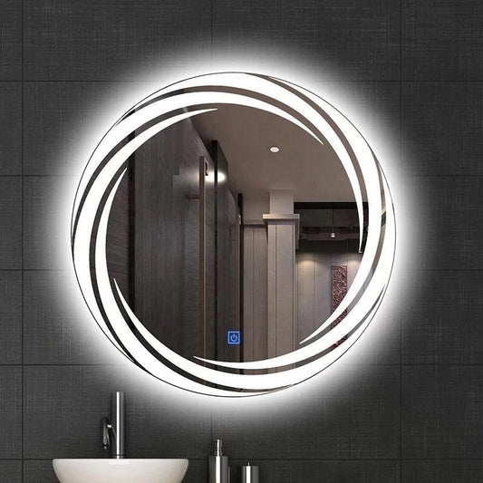 مرآة LED مستديرة لحمام مشرق