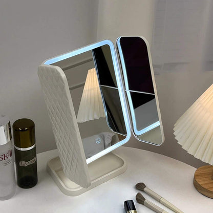 Miroir Trifold LED avec Modes d'Éclairage et Miroirs Grossissants : Précision et Élégance pou