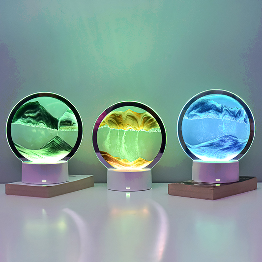 Lampe de Table 3D avec Tableau de Sable en Mouvement