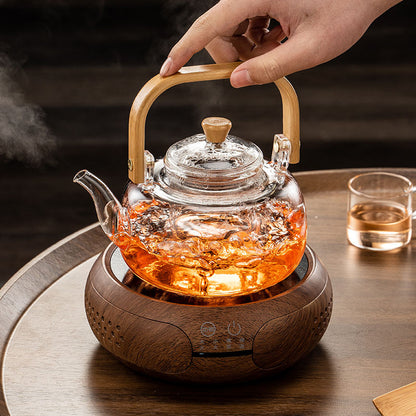 Théière en Verre pour Cuisinière avec Poignée Bambou