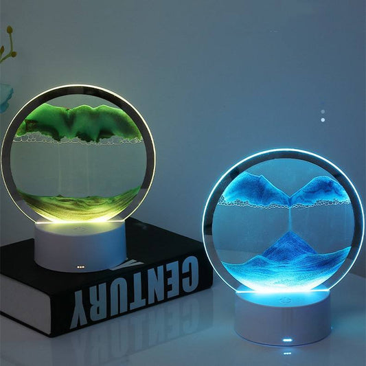 Lampe de Table 3D avec Tableau de Sable en Mouvement