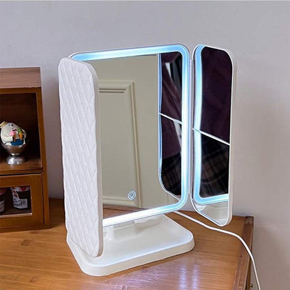 Miroir Trifold LED avec Modes d'Éclairage et Miroirs Grossissants : Précision et Élégance pou