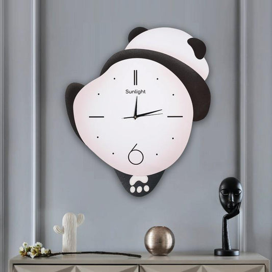Horloge murale mignonne en forme de panda, idéale pour chambre d’enfant ou décoration ludique