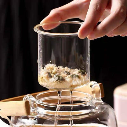 Théière en Verre pour Cuisinière avec Poignée Bambou