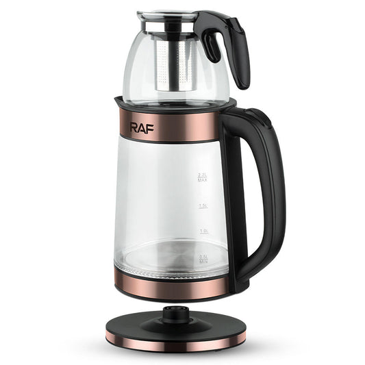 Samovar Électrique à Double Pot en Verre : L'Art de l'Infusion à Deux Voies