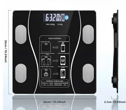 LCD ميزان ذكي بلوتوث لقياس الوزن و الدهون-تطبيق هاتف-شاشة