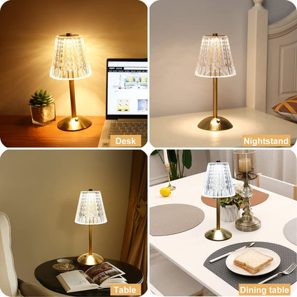 Lampe de Table Cristalline LED sans Fil