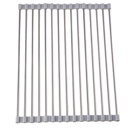 Égouttoir de Vaisselle Pliable en Acier Inoxydable
