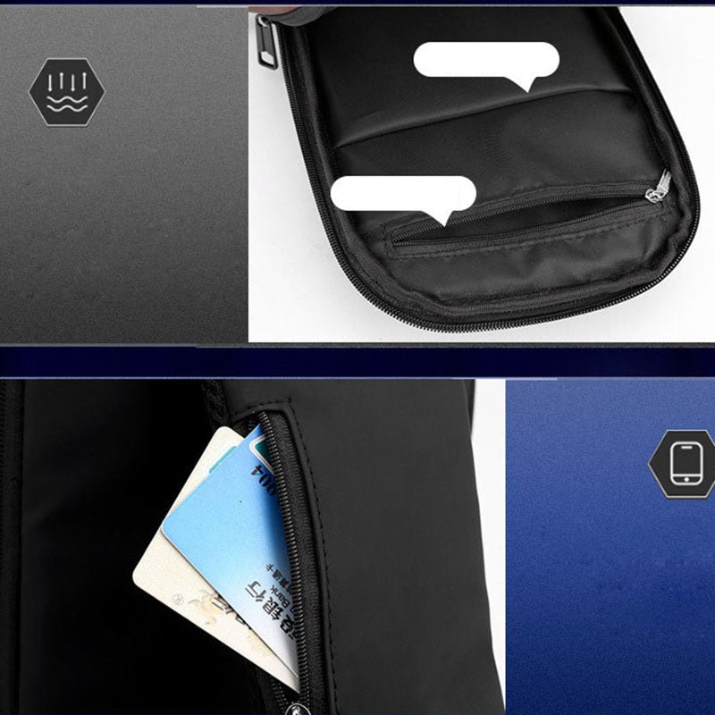 Sac à Dos de Poitrine Anti-Vol pour Hommes avec Chargeur USB