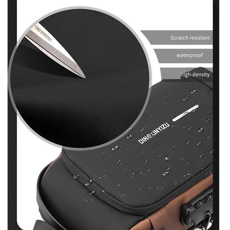 Sac à Dos de Poitrine Anti-Vol pour Hommes avec Chargeur USB
